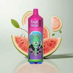 RandM Fumot Tornado 9000 Pufova BubaLjubičasta Breskva 18mL Mesh